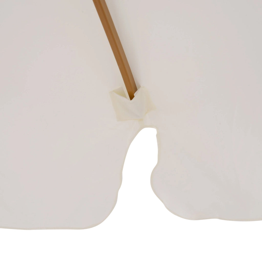 Ombrellone da Giardino con Doppio Tettuccio Ø325x250 cm in Legno di Bambù e Poliestere Crema