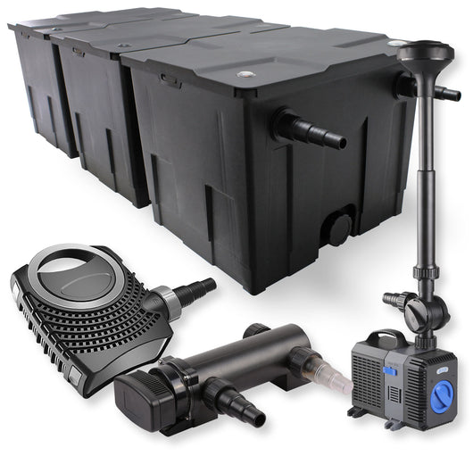 Set Filtro a 3 camere 90000l Chiarificatore 18W Pompa NEO8000 70W Fontana