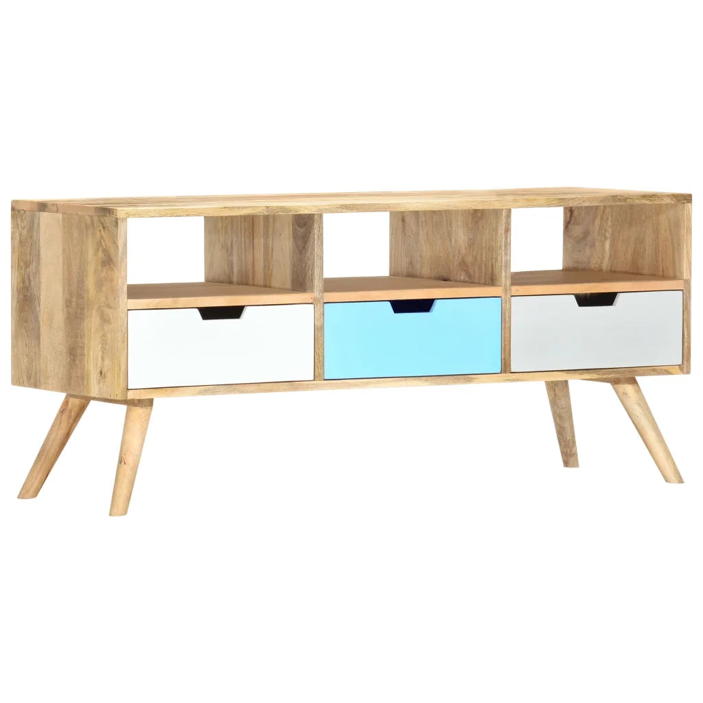Mobile Porta TV 110x35x48 cm Legno Massello di Mango 286484