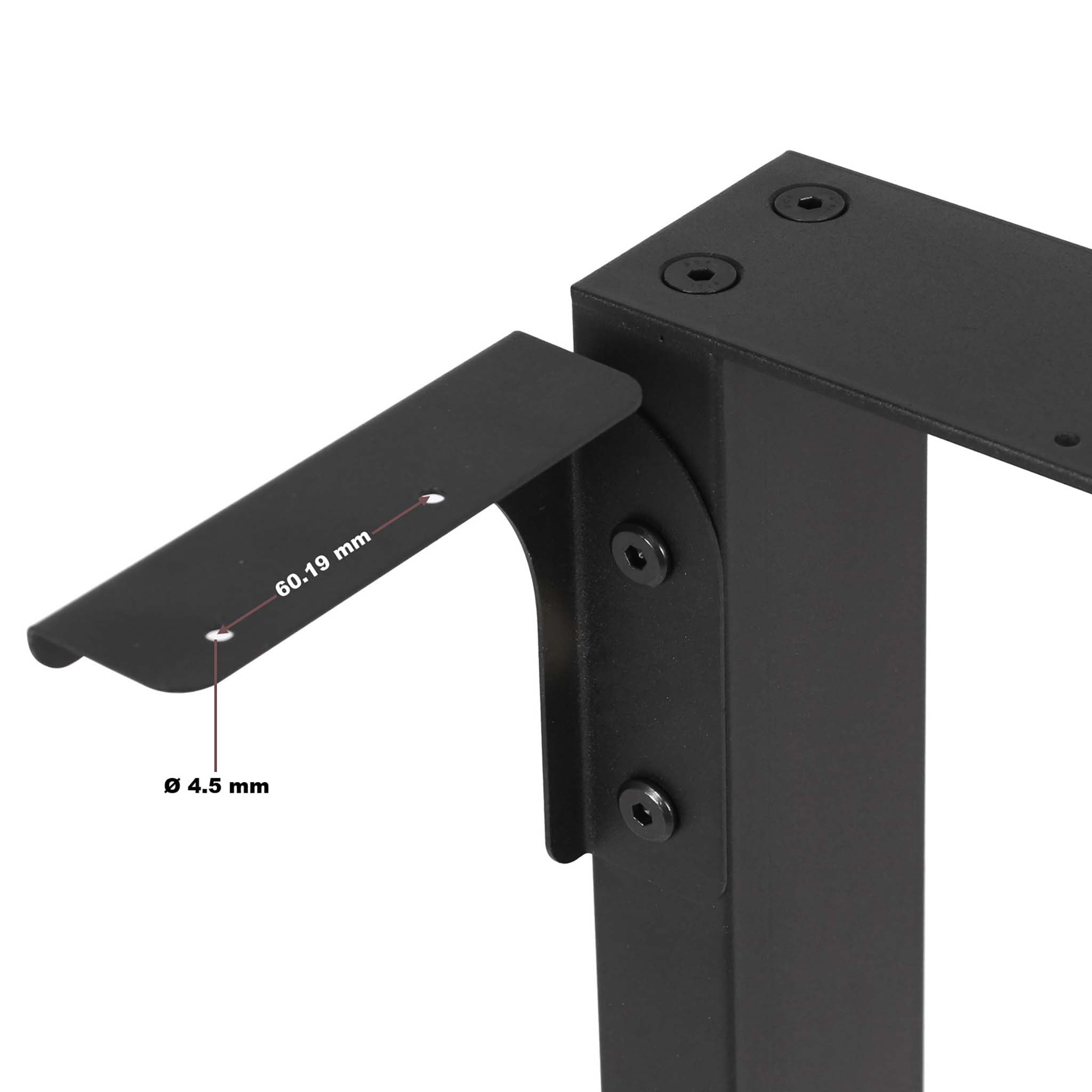 Base per tavolo 64x40 cm verniciatura a polvere nero Gambe quadrate tavolino