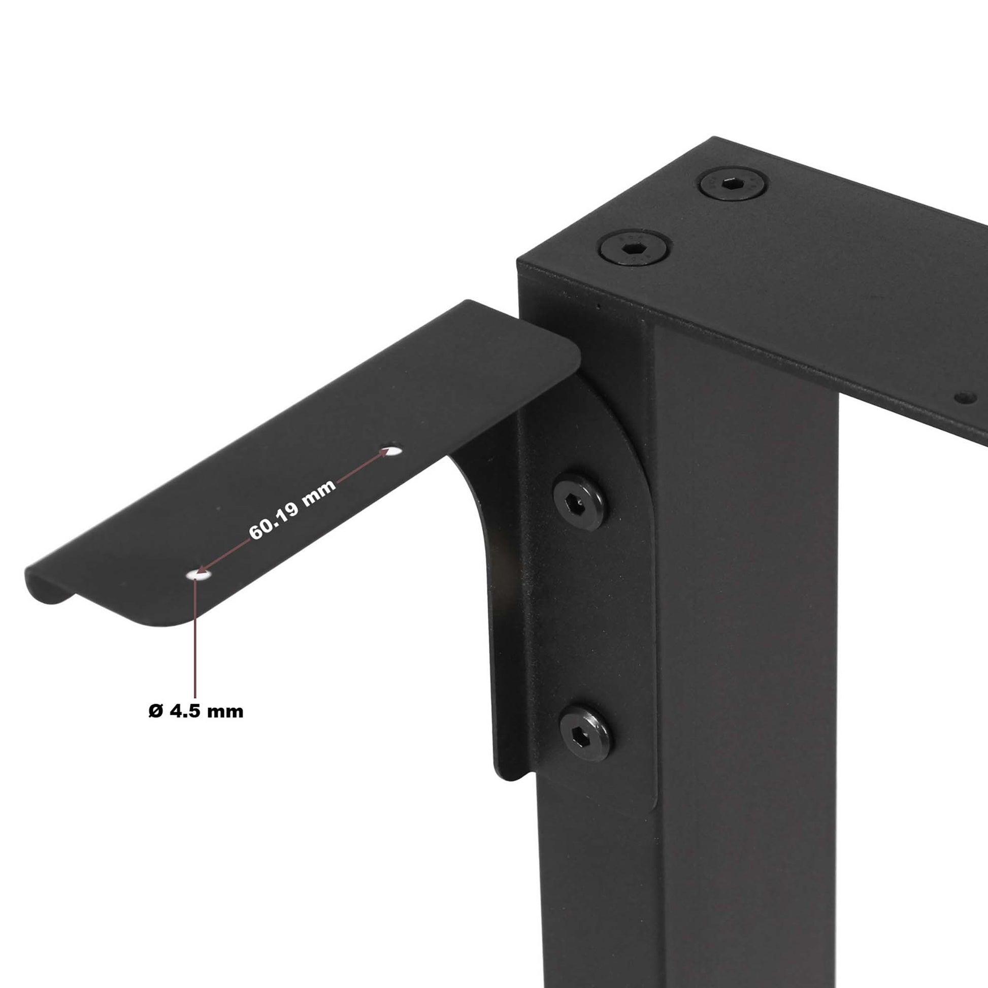 Base per tavolo 64x40 cm verniciatura a polvere nero Gambe quadrate tavolino