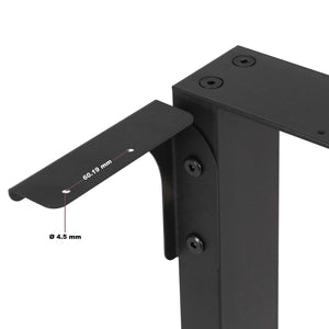 Base per tavolo 64x40 cm verniciatura a polvere nero Gambe quadrate tavolino