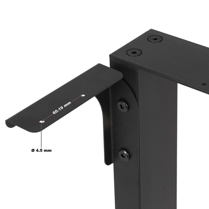 Base per tavolo 64x40 cm verniciatura a polvere nero Gambe quadrate tavolino