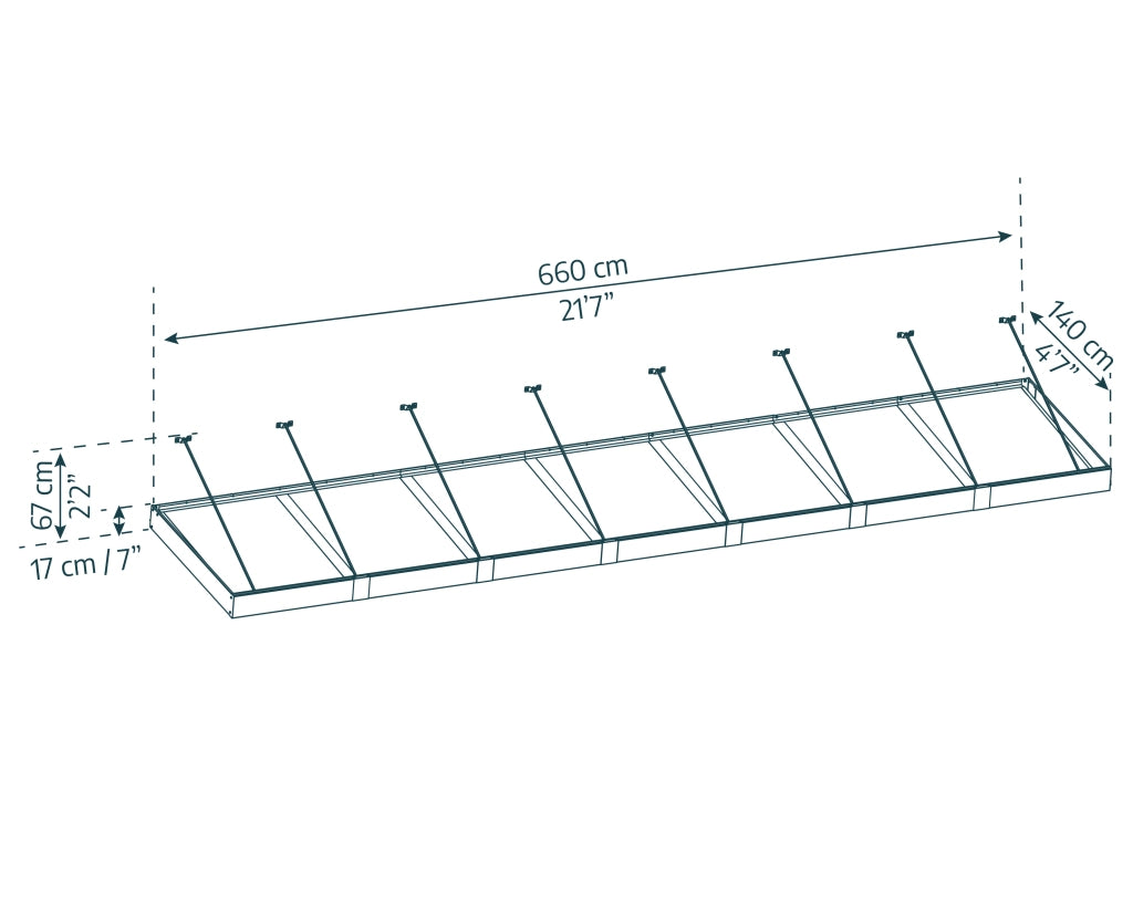 Pensilina Da Esterno Sophia XL 660X140X67 cm  Trasparente