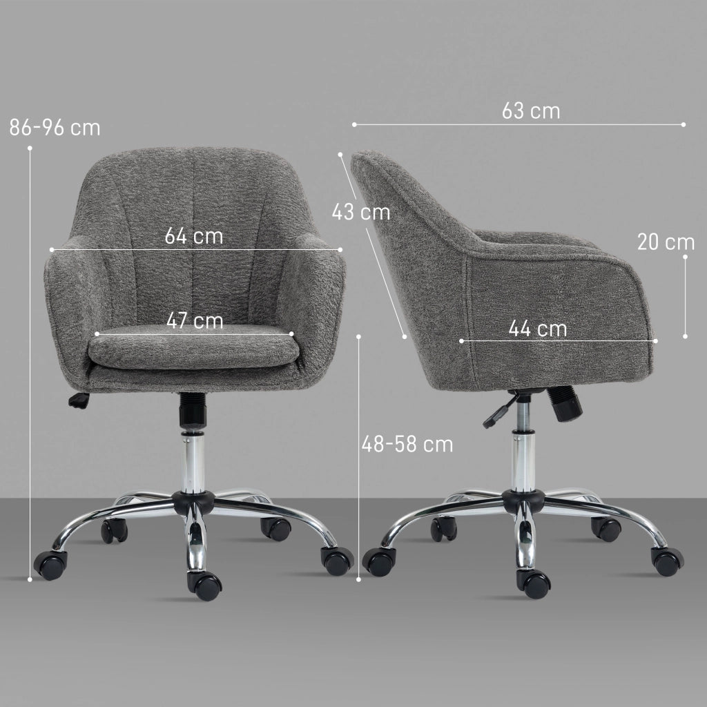 Sedia da ufficio ergonomica regolabile in altezza ¨C zephmum ¨C grigio
