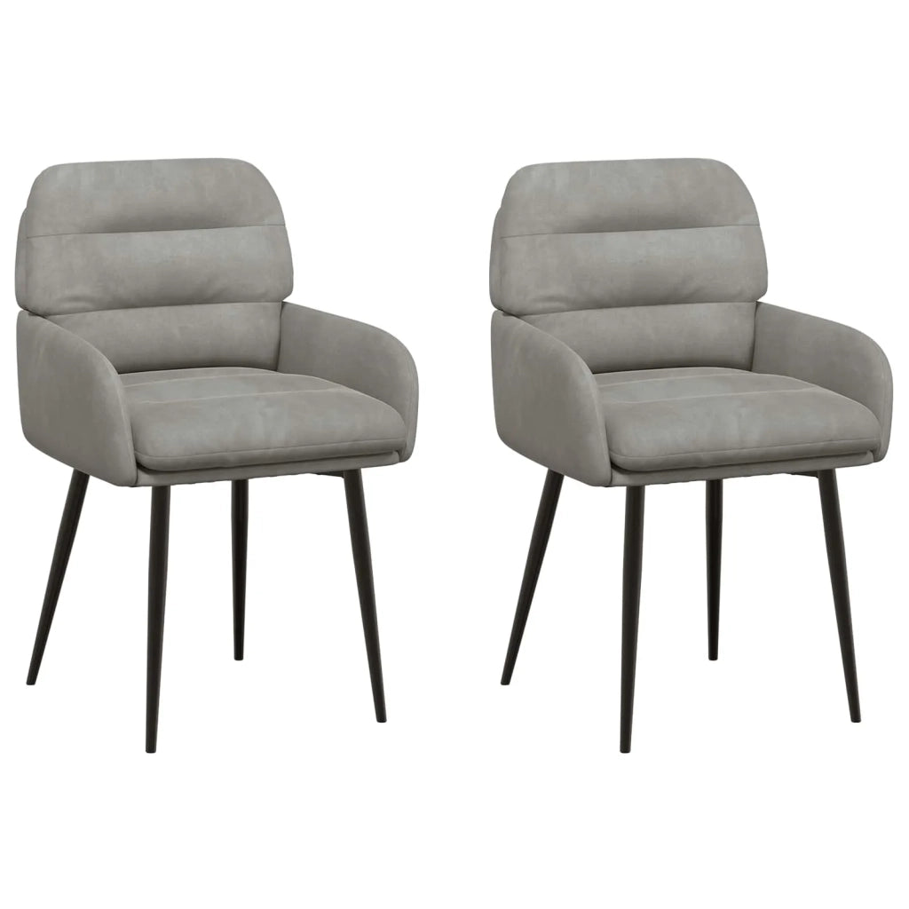 Sedie da pranzo 2 pcs Velluto (V) Grigio Chiaro 42034307