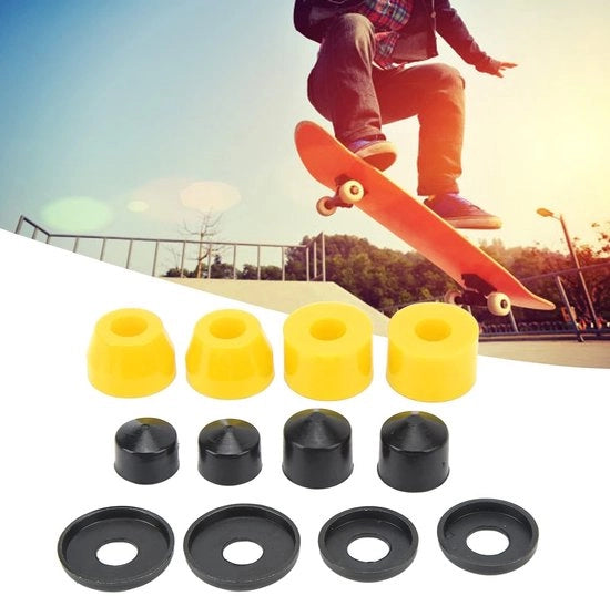 Viti di Regolazione Skateboard 12 pezzi - Cuscino PU 90A - Assorbitori di Shock - Duraturo - Prestazioni Migliorate - Stabilità - Ammortizzazione Skateboard