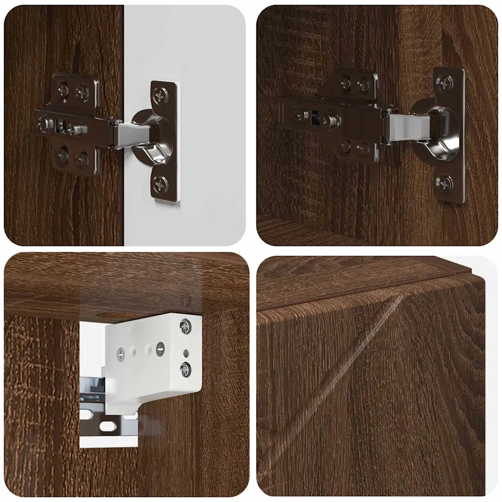 Mobiletto per specchio con porta Rovere Marrone 59 x 17 x 55 cm