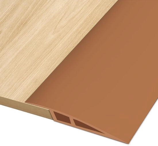 Striscia di copertura PVC per passaggio, 1M * 5CM, profilo di transizione autoadesivo, striscia di transizione per differenze di altezza di pavimento, copertura per pavimenti in parquet e laminati (marrone, per differenze di altezza da 5mm a 10mm)