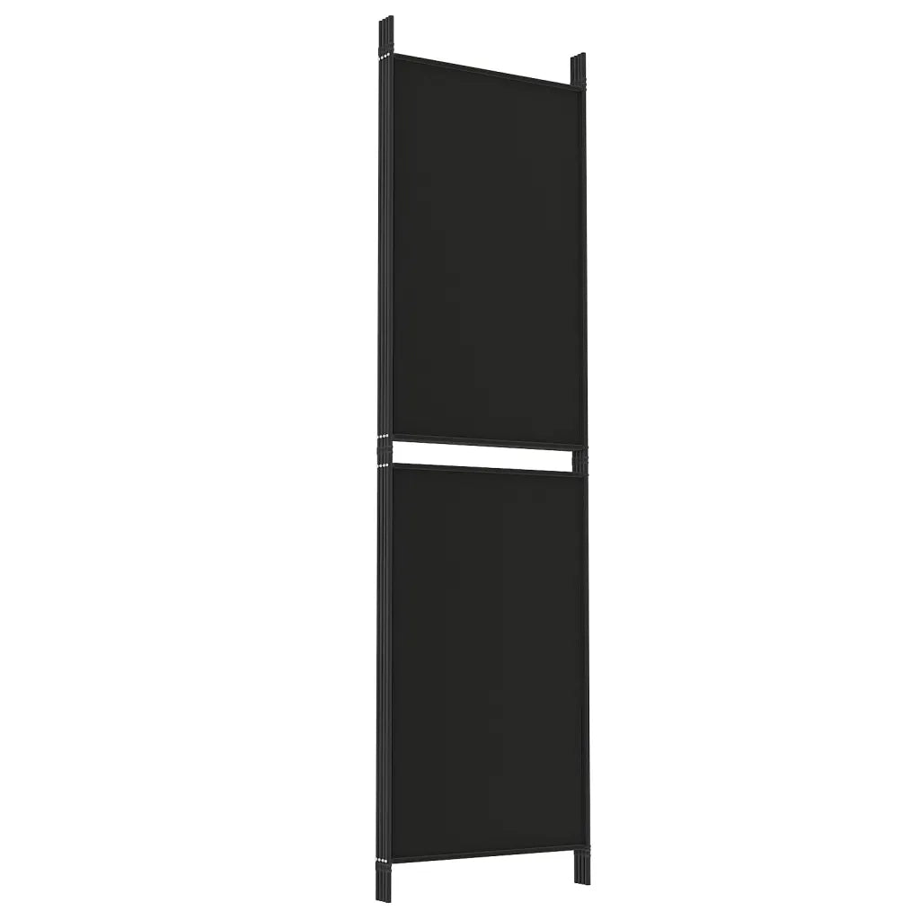 Divisorio a 4 Pannelli Nero 200x180 cm in Tessuto 350217