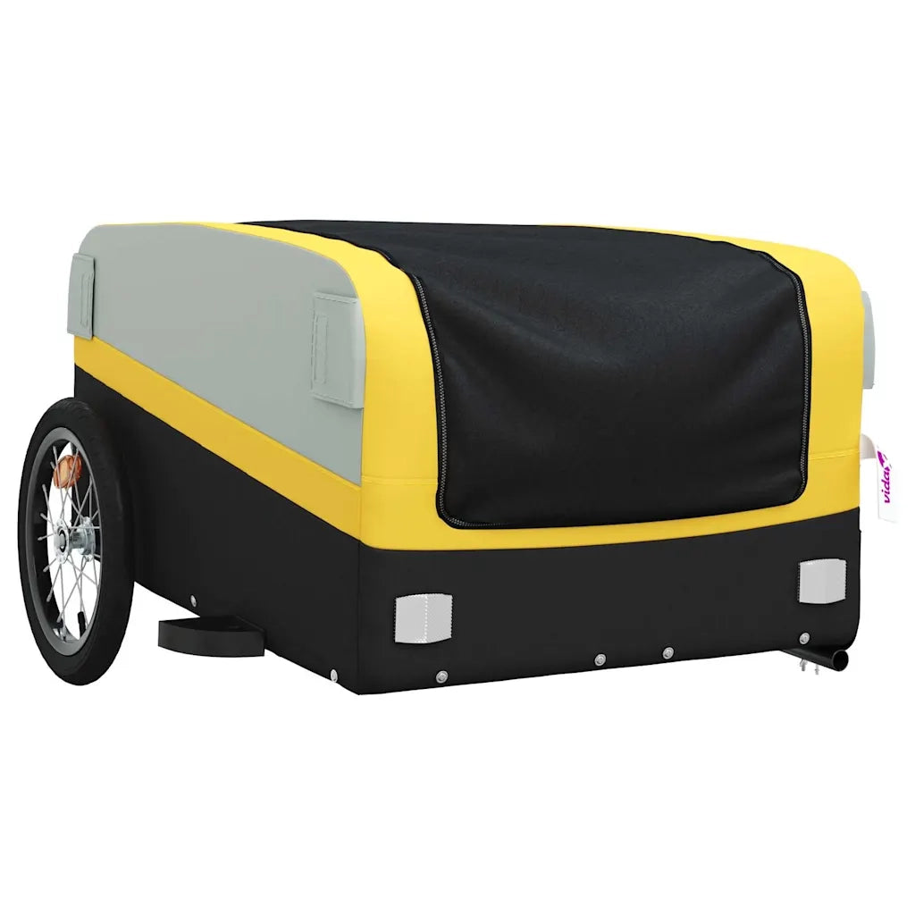 Rimorchio da Bici Nero e Giallo 45 kg in Ferro 94043