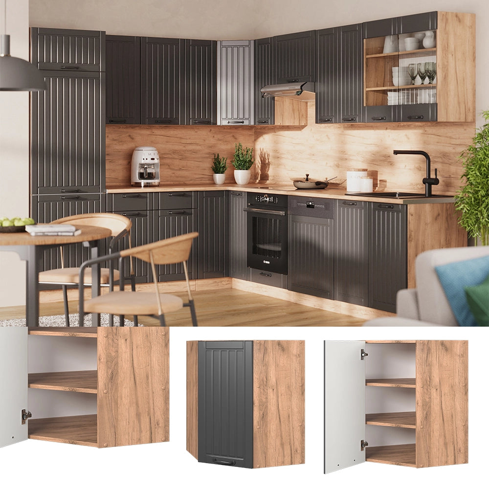 Vicco Mobile angolare da cucina Grigio scuro 57 cm