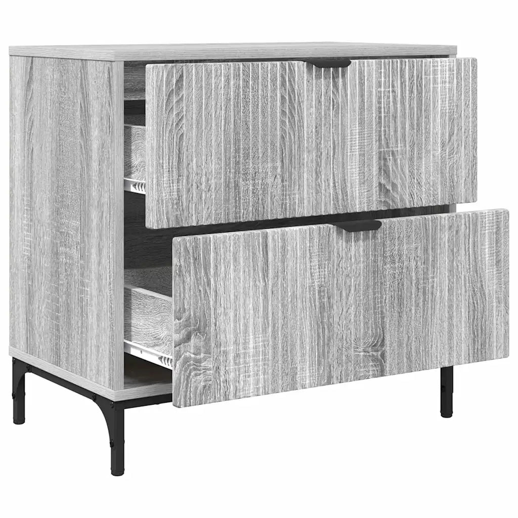 Comodino | Armadio da Notte | Mobiletto da notte Grigio sonoma 63.5 x 36 x 61 cm Legno multistrato