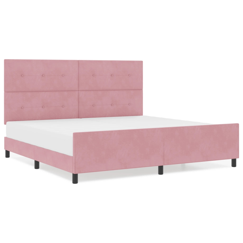 Rete letto  Rosa 200x200 cm in Velluto