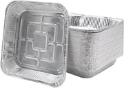 Allettamento plus - Foglio di alluminio per piatti da forno, contenitori da 1000ml per barbecue - 50 pezzi, 20cm x 20cm x 4cm