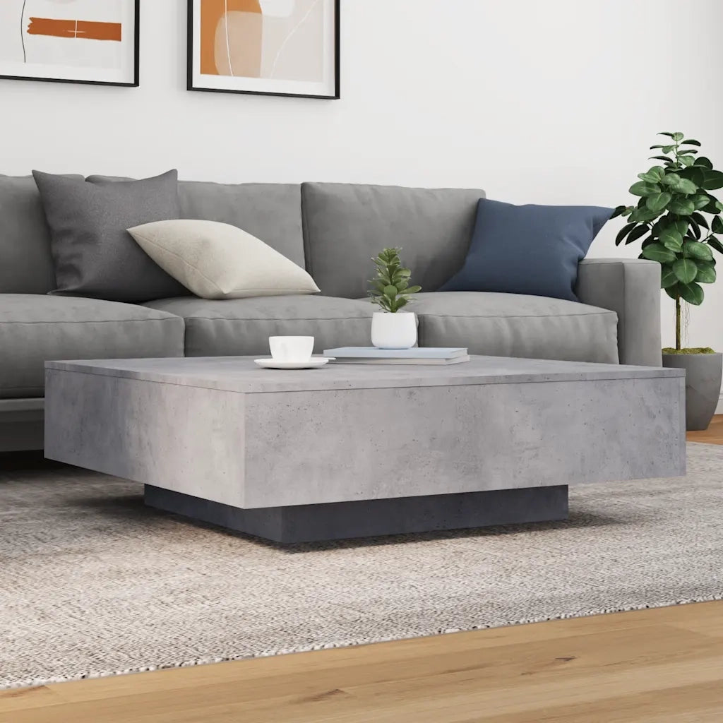 Tavolino salotto | Tavolino da caff¨¨ | Tavolino da Soggiorno Grigio Cemento 100x100x31 cm Legno Multistrato