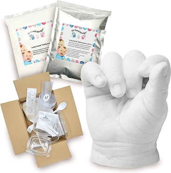 Kit di impronta digitale per coppie, set di impronta mani per diverse occasioni, kit di modellazione 3D all-in-uno con alginato e gesso, set di regalo DIY per bambini