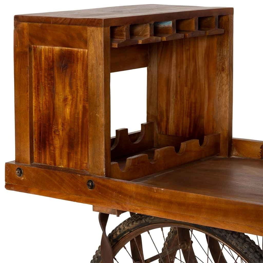 Carrello espositivo in legno, marrone, 180x60x116h cm