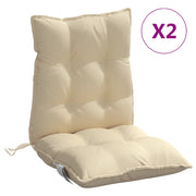Cuscini per Sedia Schienale Basso 2 pz | Cuscini per sedie Beige in Tessuto Oxford