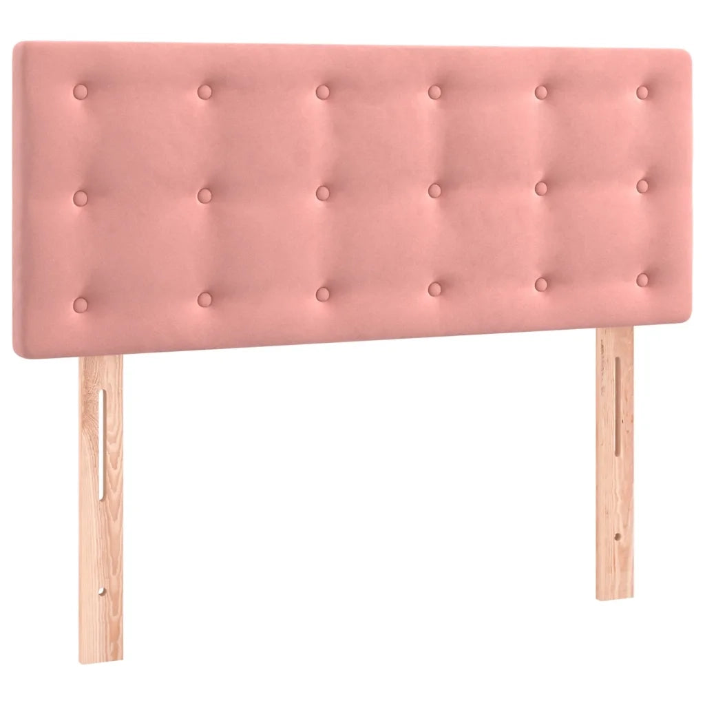 Giroletto a Molle con Materasso-Struttura Letto Rosa 90x190 cm in Velluto 919989