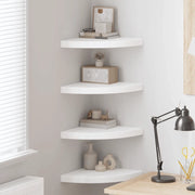 Scaffali Angolari a Parete 4 pz Bianchi 35x35x3,8 cm in MDF 323918