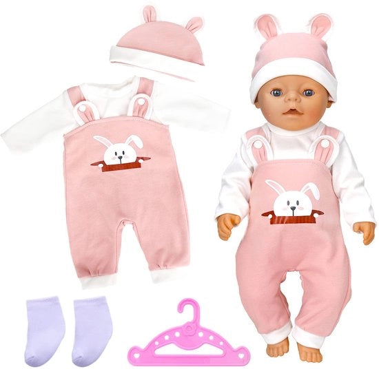 Abbigliamento per bambole con coniglio - Sicuro e divertente - Giocattolo per bambole - Adattamento perfetto - Adatto a bambini a partire dai 3 anni - Ideale per il gioco creativo - Abbigliamento per bambole
