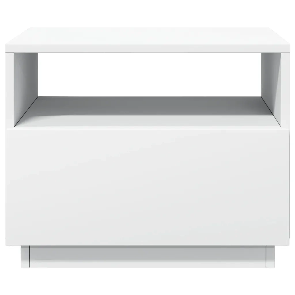 Tavolino da Soggiorno con Luci LED Bianco 50x49x40 cm 839826
