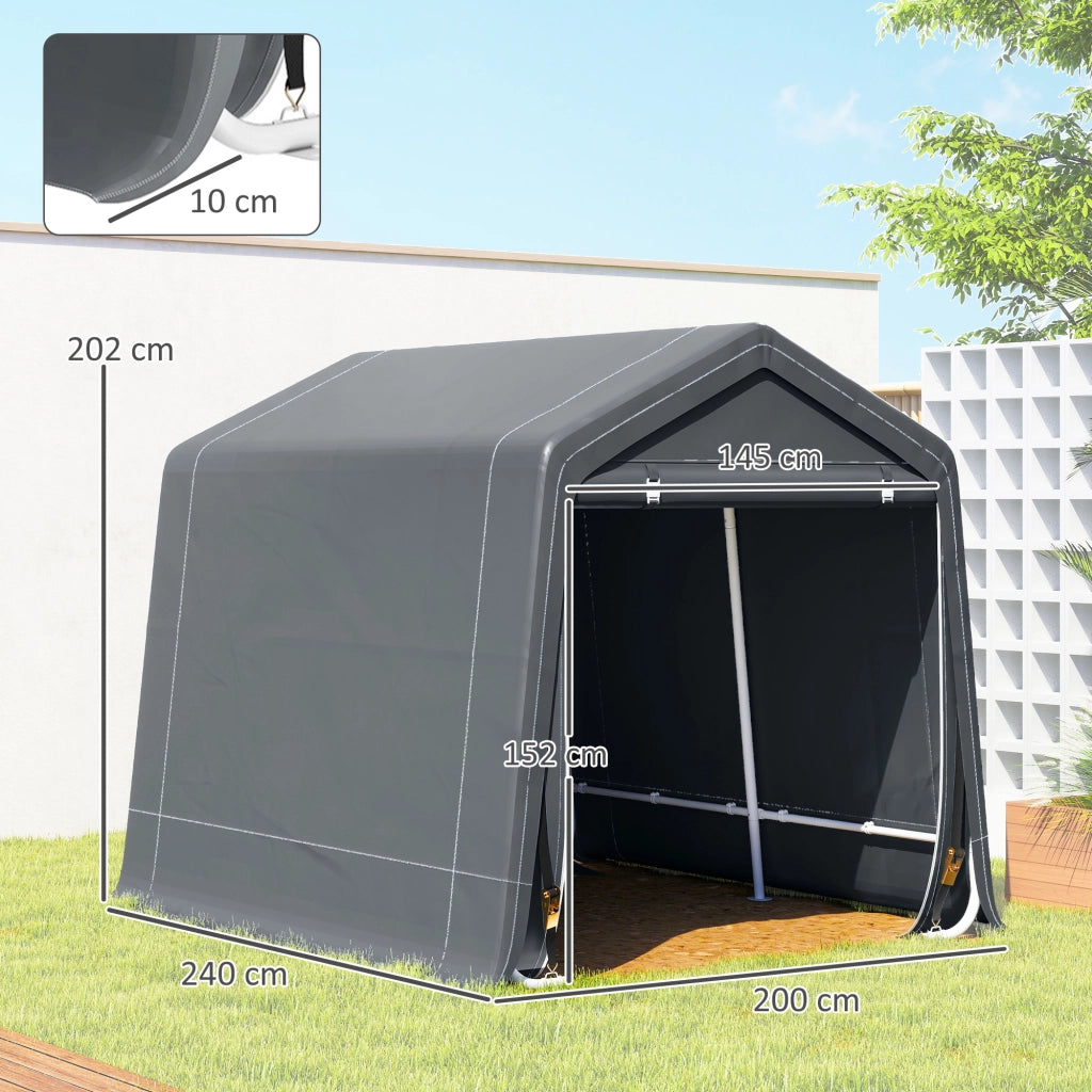 Carpa per Biciclette da Giardino ¨C zephmum ¨C Grigio Scuro 2.4x2x2 m