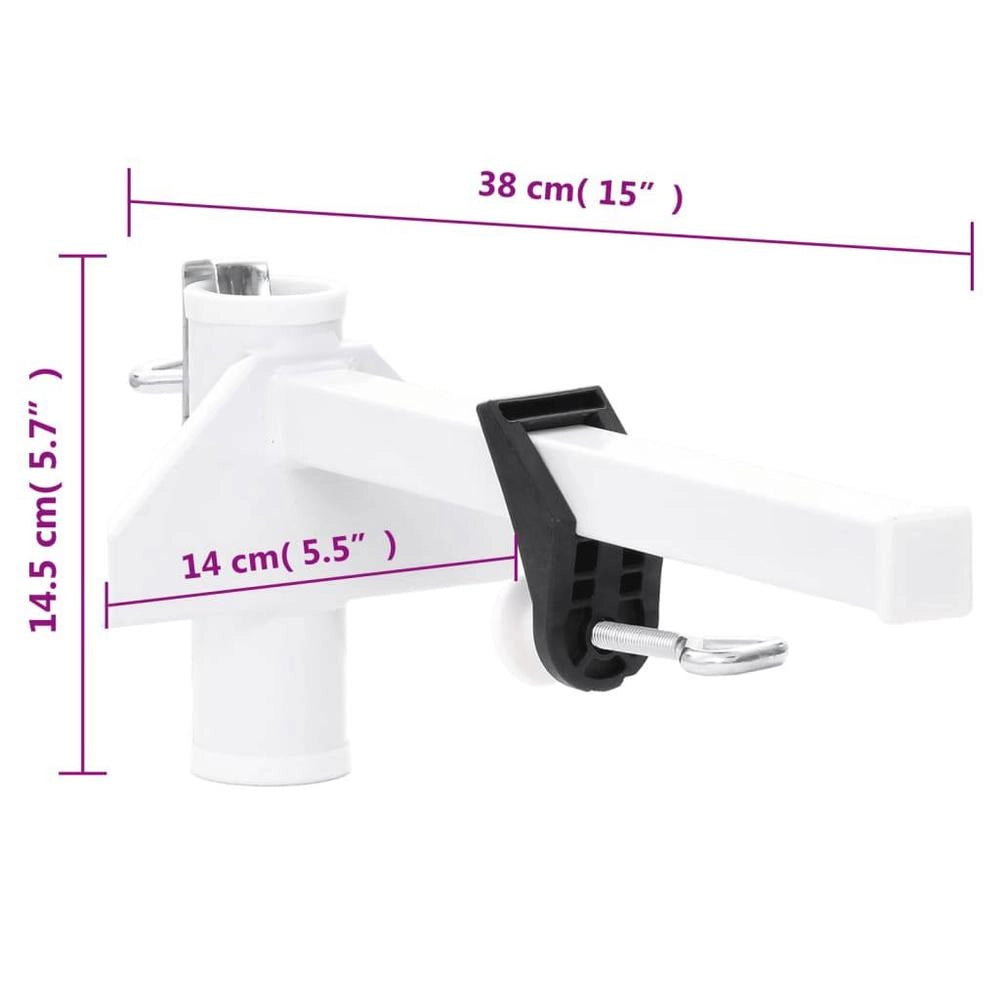 Parasol Holder For Balcony, White, 38 Mm Steel