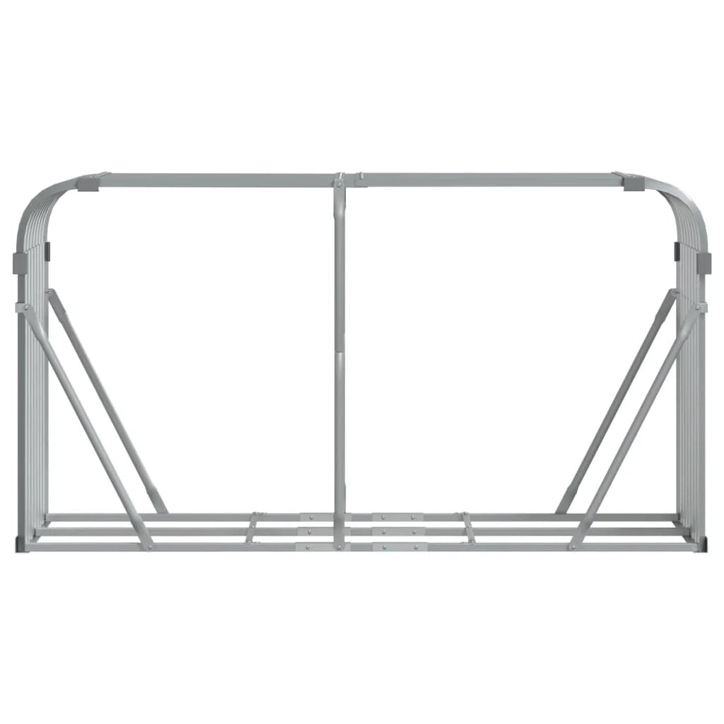 Portalegna chiaro 180 x 45 x 100 cm acciaio zincato grigio 02_0043811