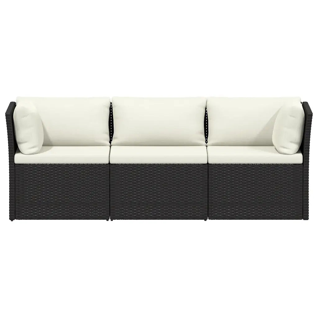 Set Divani da Giardino 4 pz con Cuscini in Polyrattan Marrone 47810