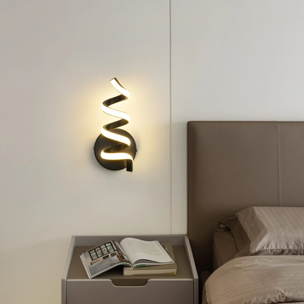 ZMH Applique a LED per interni nera moderna 7W bianco caldo per soggiorno