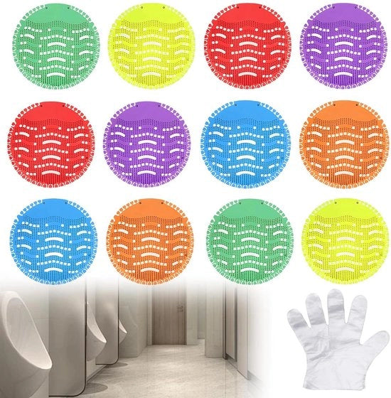Urinoir a 20 parti - Filtro urinario a 6 colori con profumo - Effetto freschezza 30 giorni - Pietre urinario - Filtro urinario per pisciatoio - Insetto urinario universale premium con protezione dalla schiuma - Dispersore di aria.