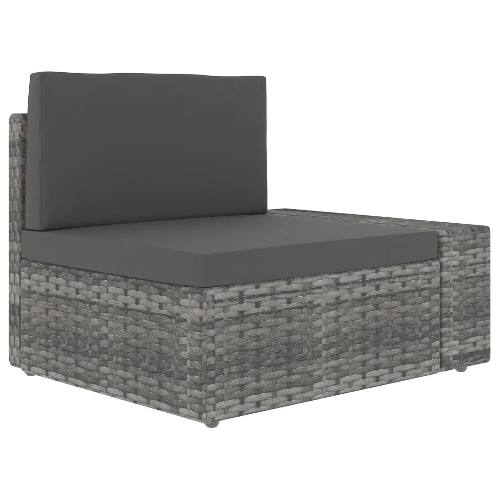 Divano Modulare a 2 Posti in Polyrattan Grigio 49525