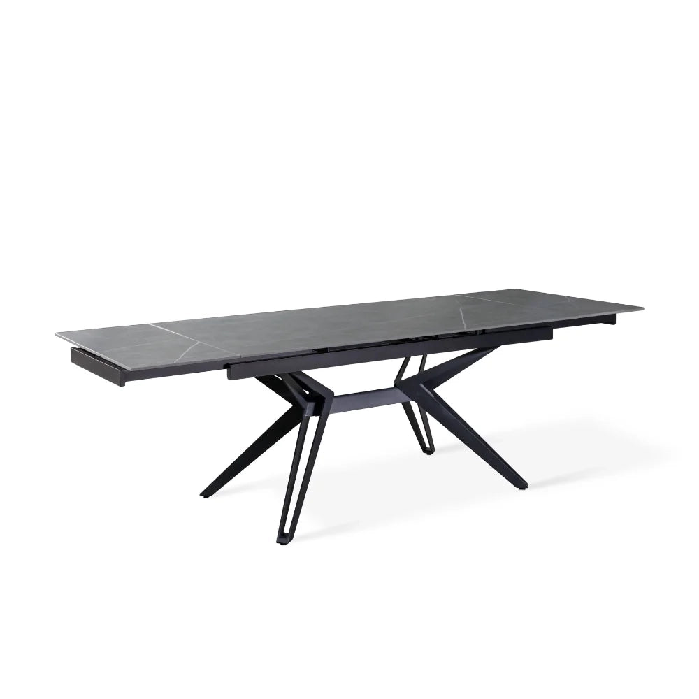 Tavolo da pranzo allungabile in ceramica effetto marmo grigio Iulius 160-240x90 cm fino a 10 posti | Duzzle
