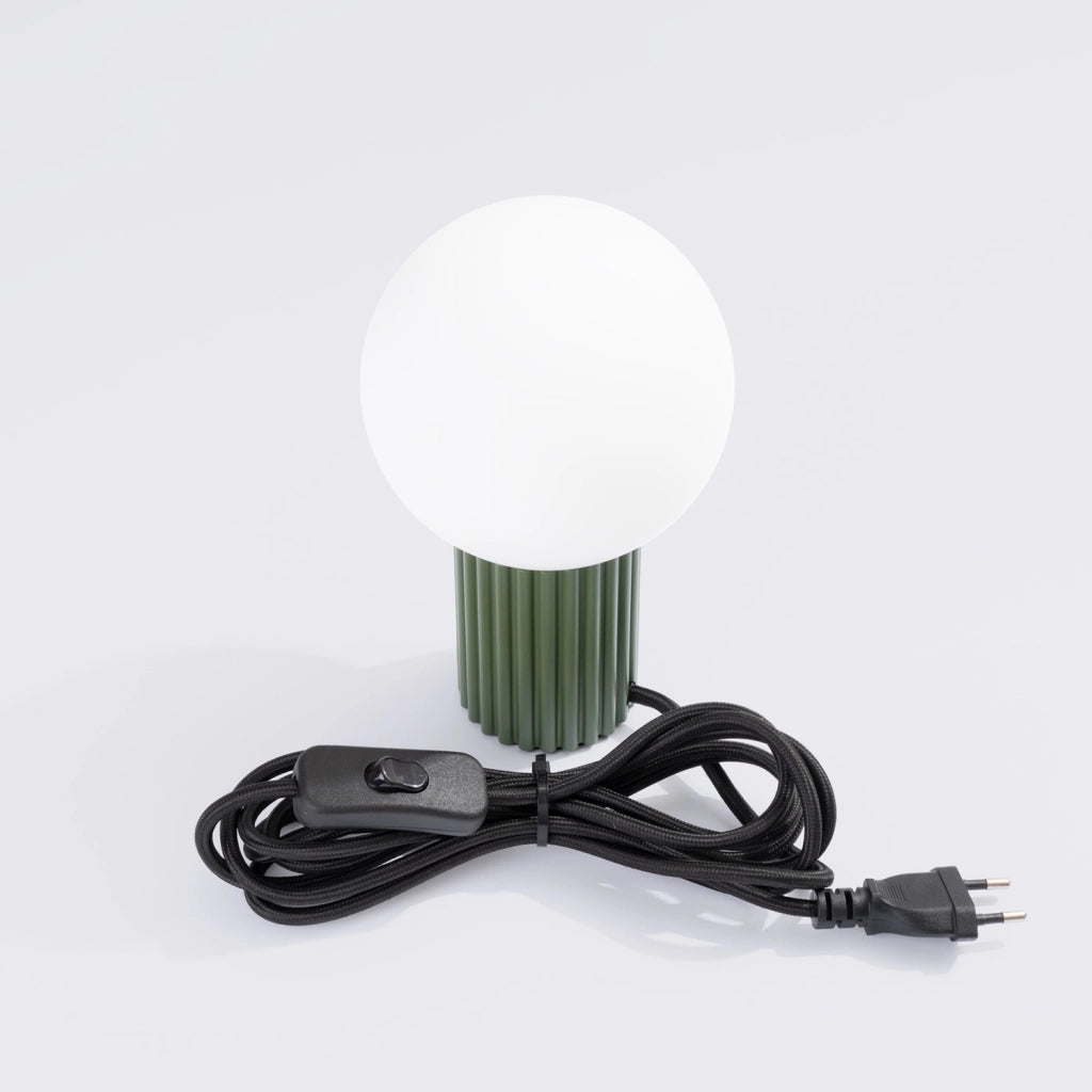Lampada tavolo Pure Lume SFERA verde oliva, sfera vetro G9