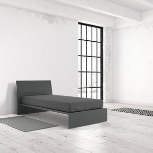 Lenzuolo Sotto con Angoli ed Elastico Tinta Unita Fumo Matrimoniale Maxy