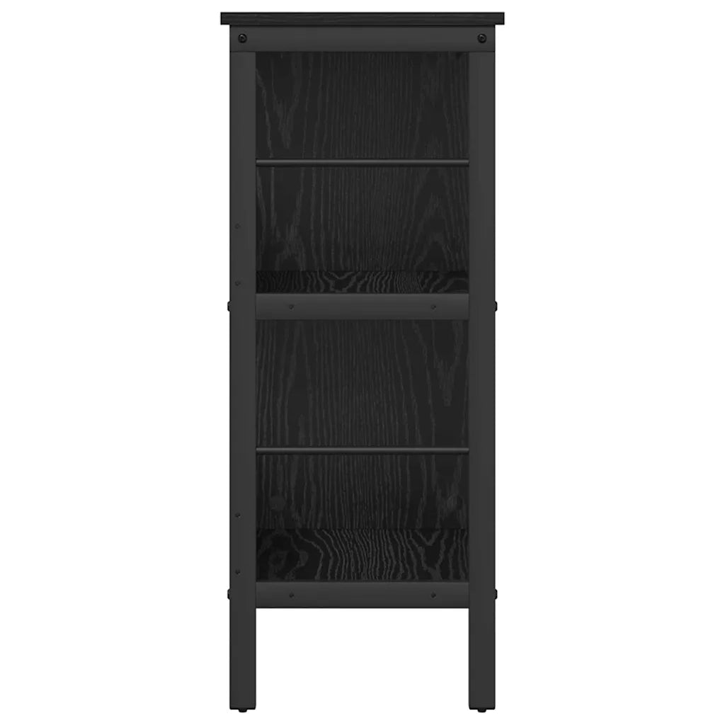 Libreria-Scaffale per Libri-Mobile di Stoccaggio Rovere Nero 82 x 32 x 79 cm Legno multistrato