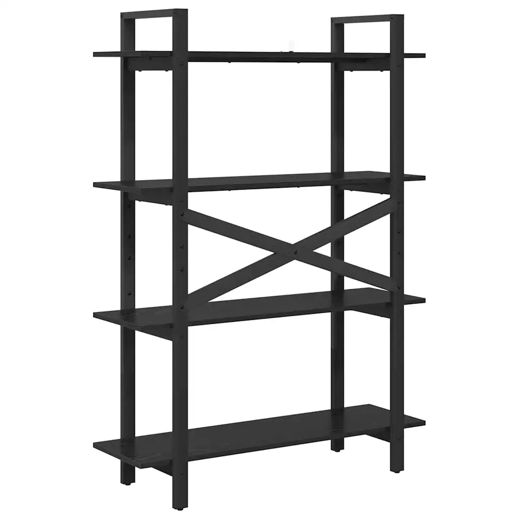 Libreria-Scaffale per Libri-Mobile di Stoccaggio Rovere Nero 100 x 33,5 x 140 cm Legno multistrato