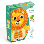 Inzebox Animali,,Gioco Magnetico con pezzi dilegno magnetica da attaccare sulla sagoma metallica,Djeco,Eta 2+