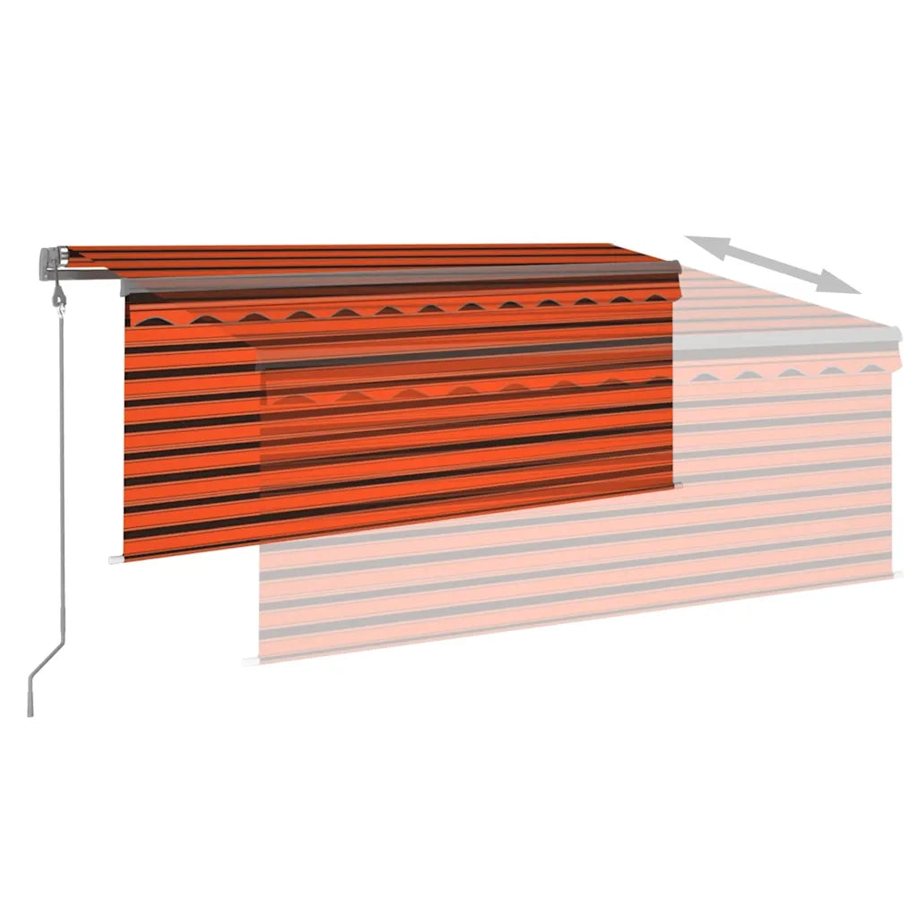 Tenda Retrattile Automatica Parasole 3,5x2,5m Arancio e Marrone