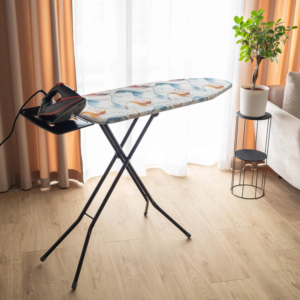 Asse da stiro KADAX 120x38 cm, grande, pieghevole, da tavolo, con supporto per ferro da stiro.