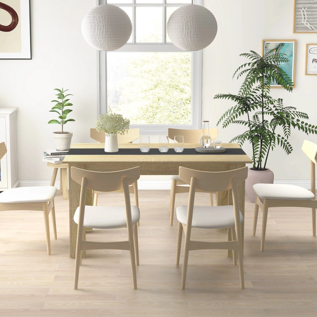Tavolo da pranzo allungabile ¨C Xylo ¨C legno naturale e nero 140x90x75 cm per 6 persone