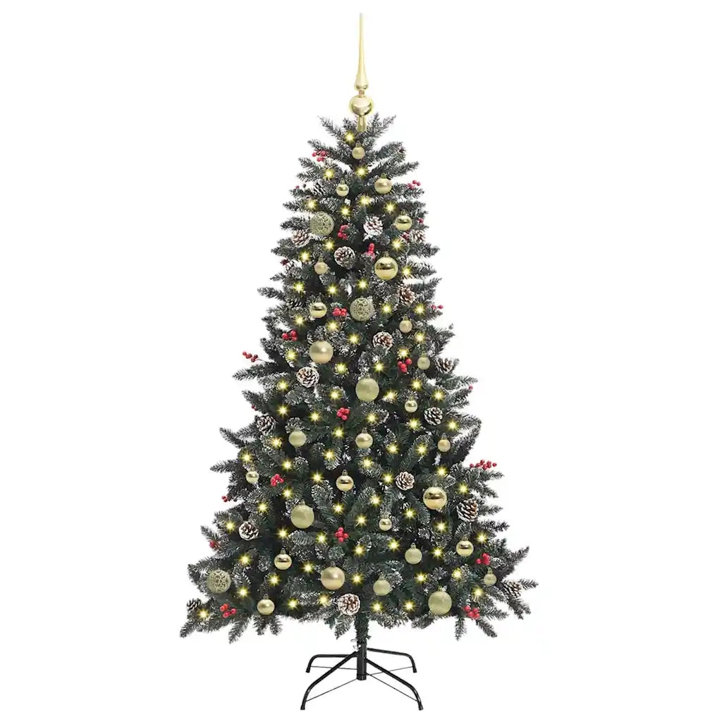 Albero di Natale artificiale con 150 LED Verde 150 cm 3395872