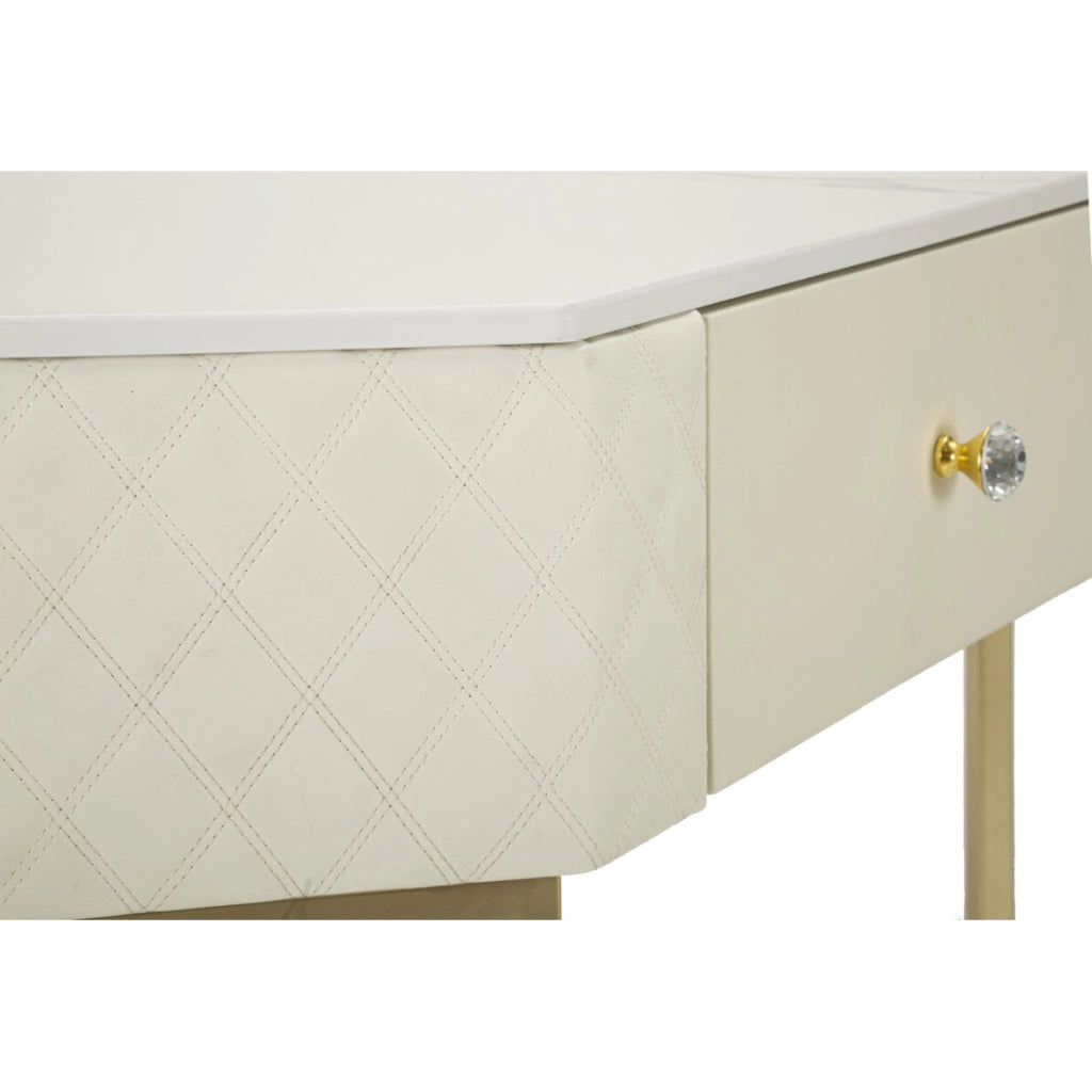 Tavolo Consolle VKH608, Bianco, Legno, 84,5x60x77 cm