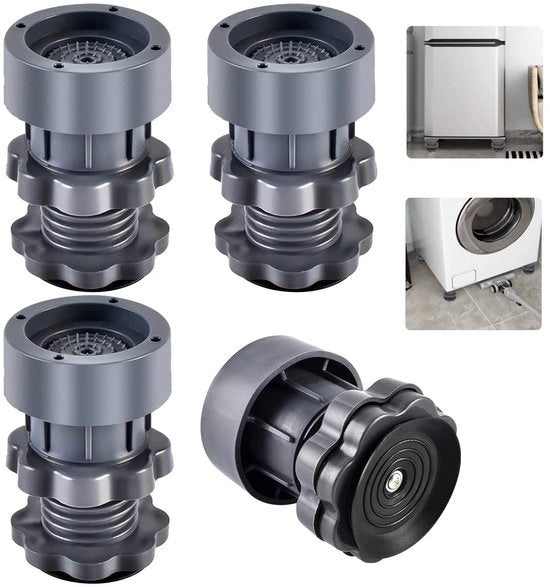 Trillingsdempers per 4 pezzi - Altezza regolabile 7-10 cm - Antiscivolo - Dempano di shock - Pedine per lavatrice - Protezione per pavimento - Pedine per lavatrice