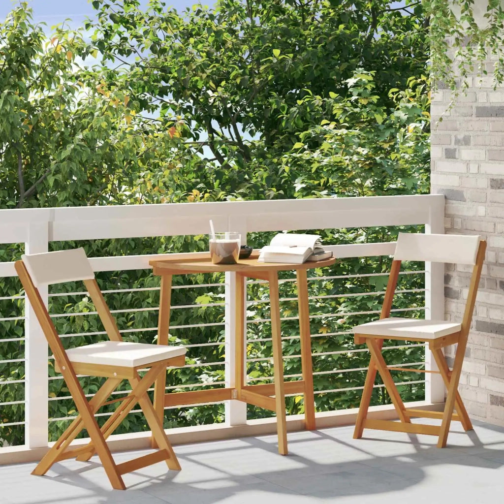 Sedie Bistro da Giardino 2 pcs Bianco Crema 40 x 53 x 80 cm