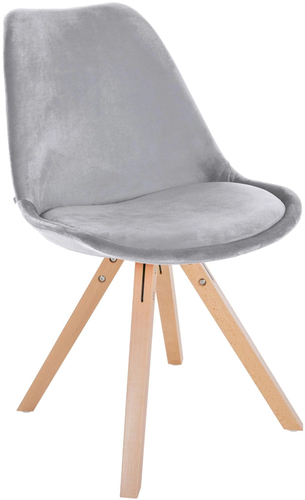 Sedia Sofia Velvet grigio chiaro,natura (quadrato)