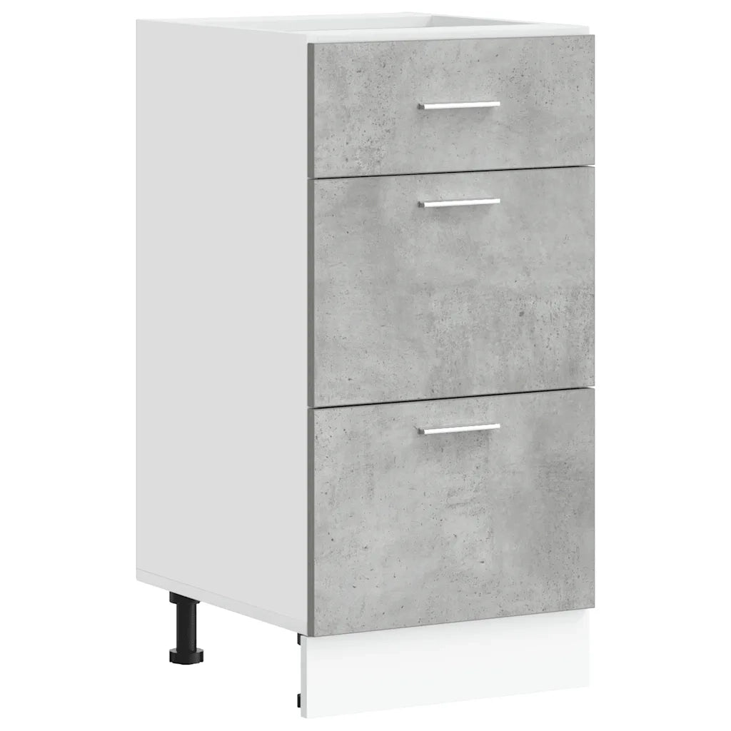 vidaXL Armadio Inferiore “Lyon” Grigio Cemento 40x46x81,5cm