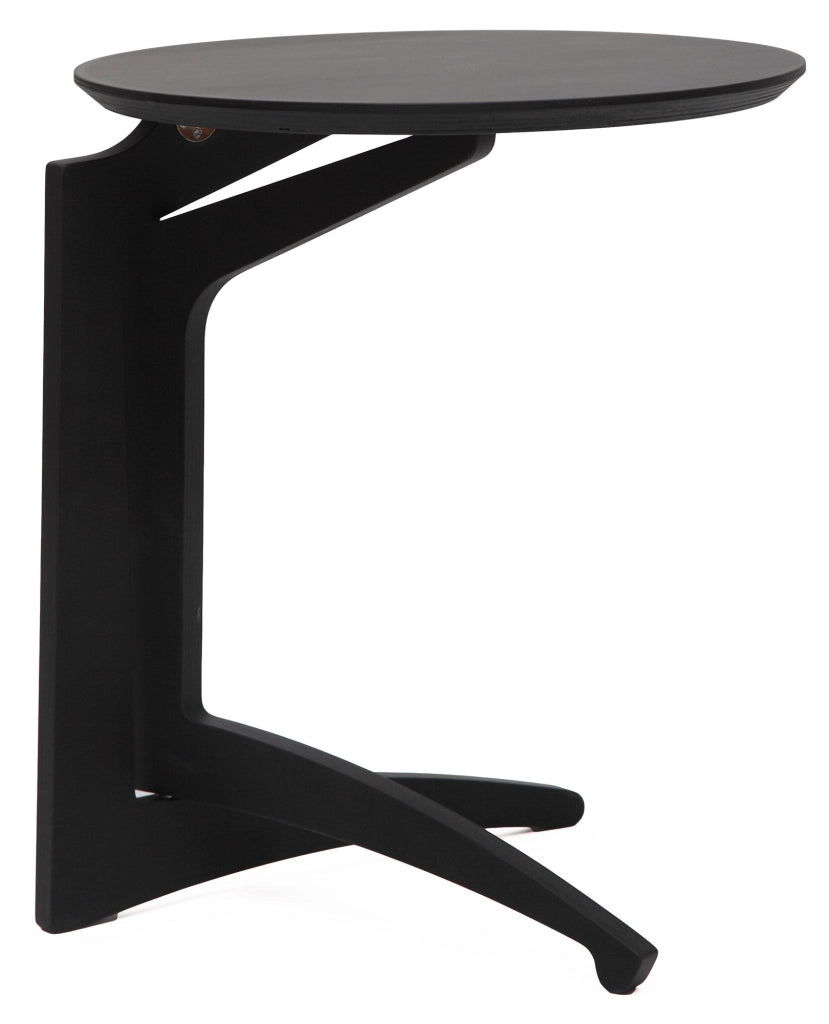 Tavolino Pieghevole da Salotto Ø53x63 cm in Legno Nero